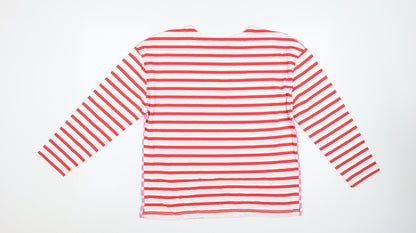 Marks and Spencer Women Multicoloured UK 14 Striped Long Sleeve T-Shirt