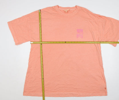 Marks and Spencer Women Orange L Malibu California Cotton T-Shirt
