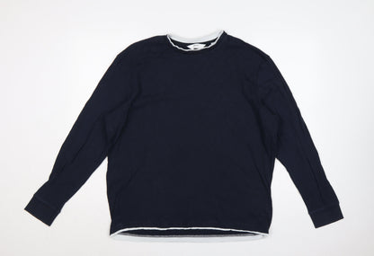 Next Men's Blue M Regular Fit Long Sleeve Crew Neck Layered T-Shirt