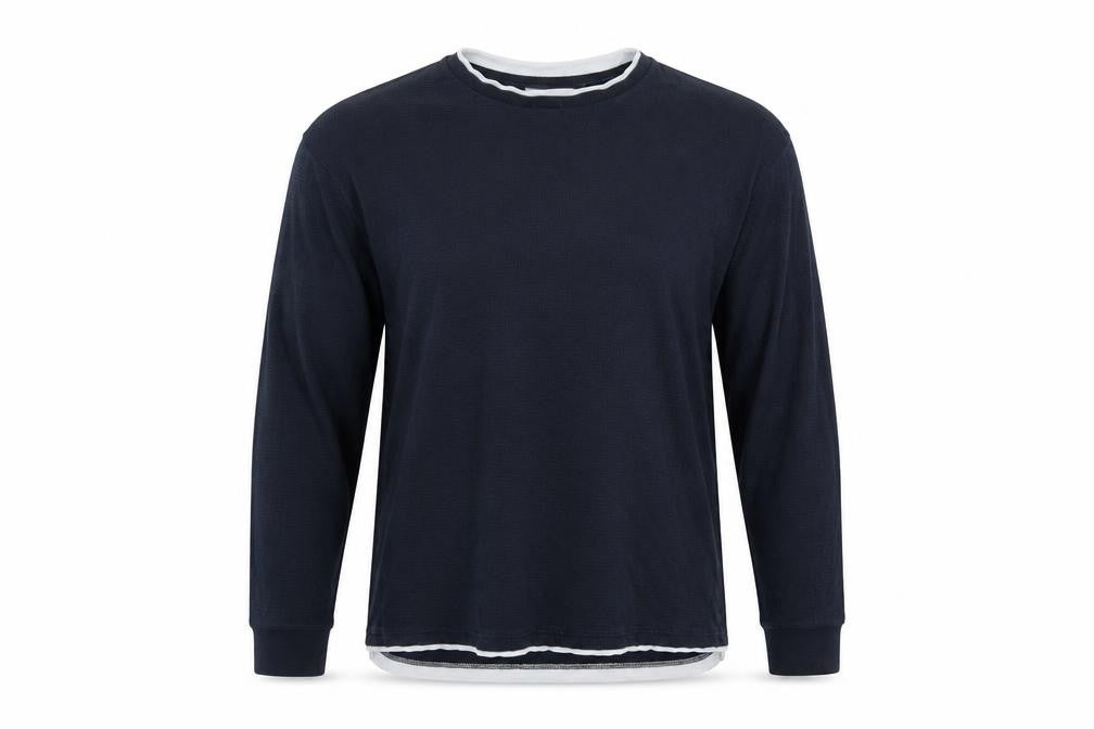 Next Men's Blue M Regular Fit Long Sleeve Crew Neck Layered T-Shirt