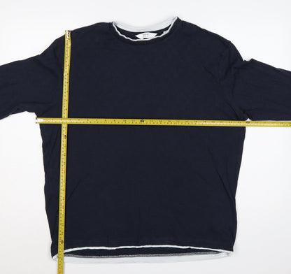 Next Men's Blue M Regular Fit Long Sleeve Crew Neck Layered T-Shirt