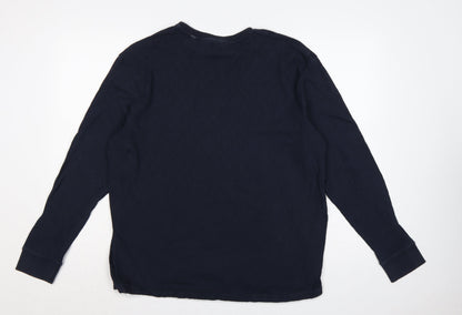 Next Men's Blue M Regular Fit Long Sleeve Crew Neck Layered T-Shirt