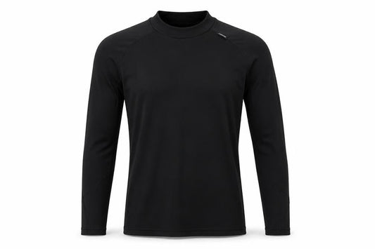 Front view of Wedze Men Black S Thermal Ski Base Layer Long Sleeve Top