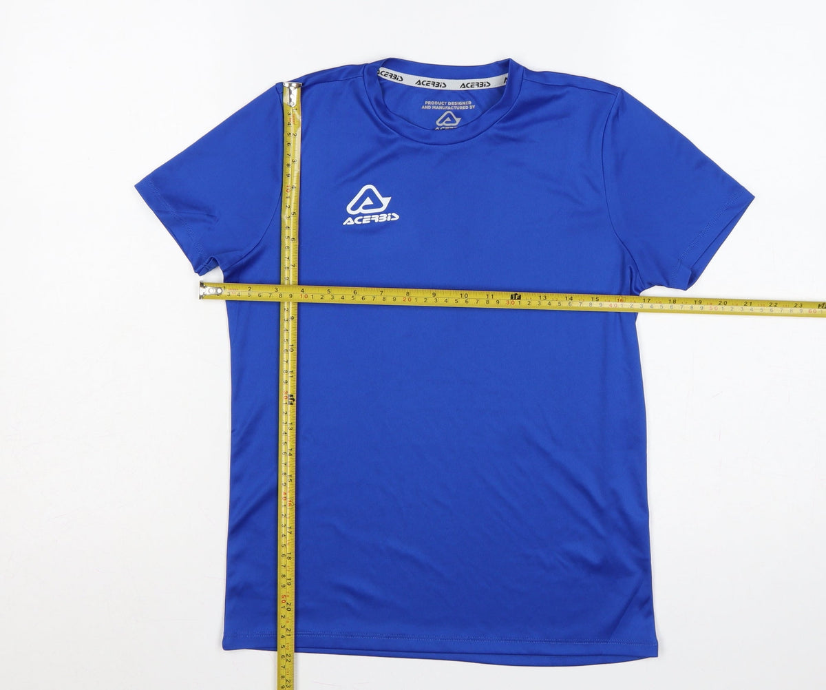 Back view of Acerbis boys’ blue xs jersey sports t-shirt short sleeve polyester