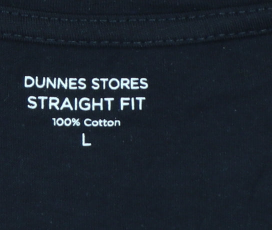 Dunnes Stores Women Black L Floral Bonjour Madame Cotton T-Shirt