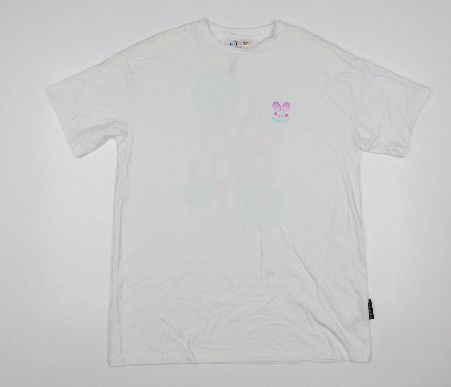 Helen Steele Women White M Graphic Sports T-Shirt Short Sleeve