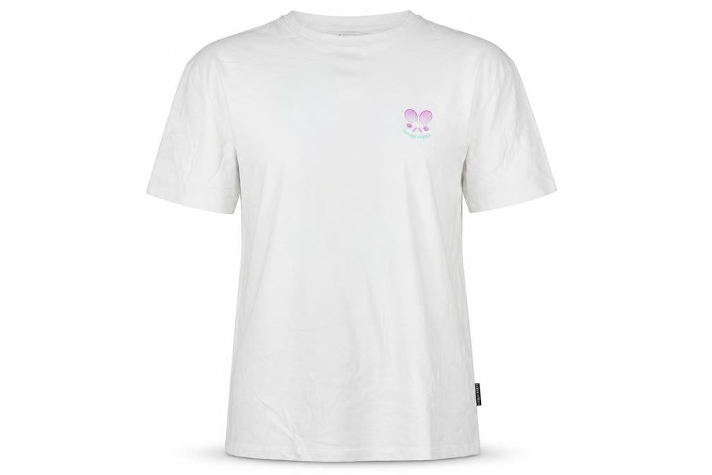Helen Steele Women White M Graphic Sports T-Shirt Short Sleeve