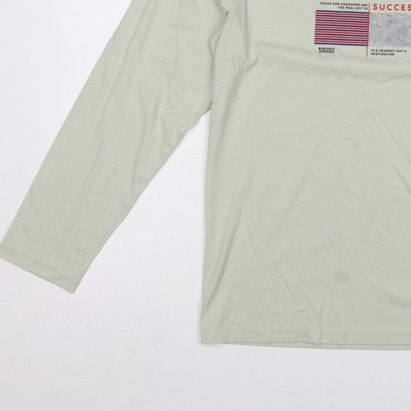 O'Taya Men's Green L Graphic Success Long Sleeve Crew Neck T-Shirt