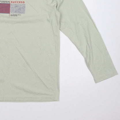 O'Taya Men's Green L Graphic Success Long Sleeve Crew Neck T-Shirt