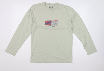 O'Taya Men's Green L Graphic Success Long Sleeve Crew Neck T-Shirt