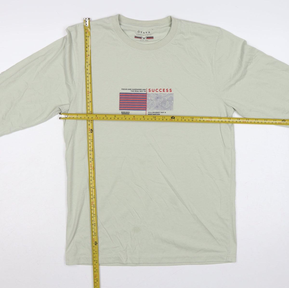 O'Taya Men's Green L Graphic Success Long Sleeve Crew Neck T-Shirt