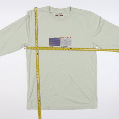 O'Taya Men's Green L Graphic Success Long Sleeve Crew Neck T-Shirt