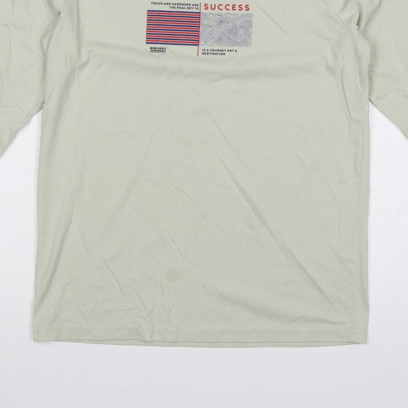 O'Taya Men's Green L Graphic Success Long Sleeve Crew Neck T-Shirt