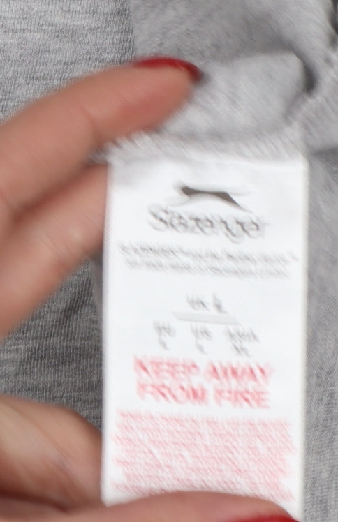 Slazenger Men’s Grey L V-Neck Short Sleeve Cotton Blend Logo T-Shirt