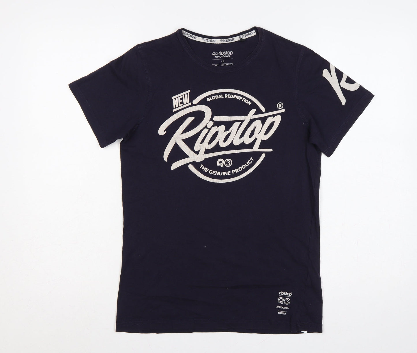 Ripstop Boys Blue 12-13 Years Basic Graphic Logo Cotton T-Shirt