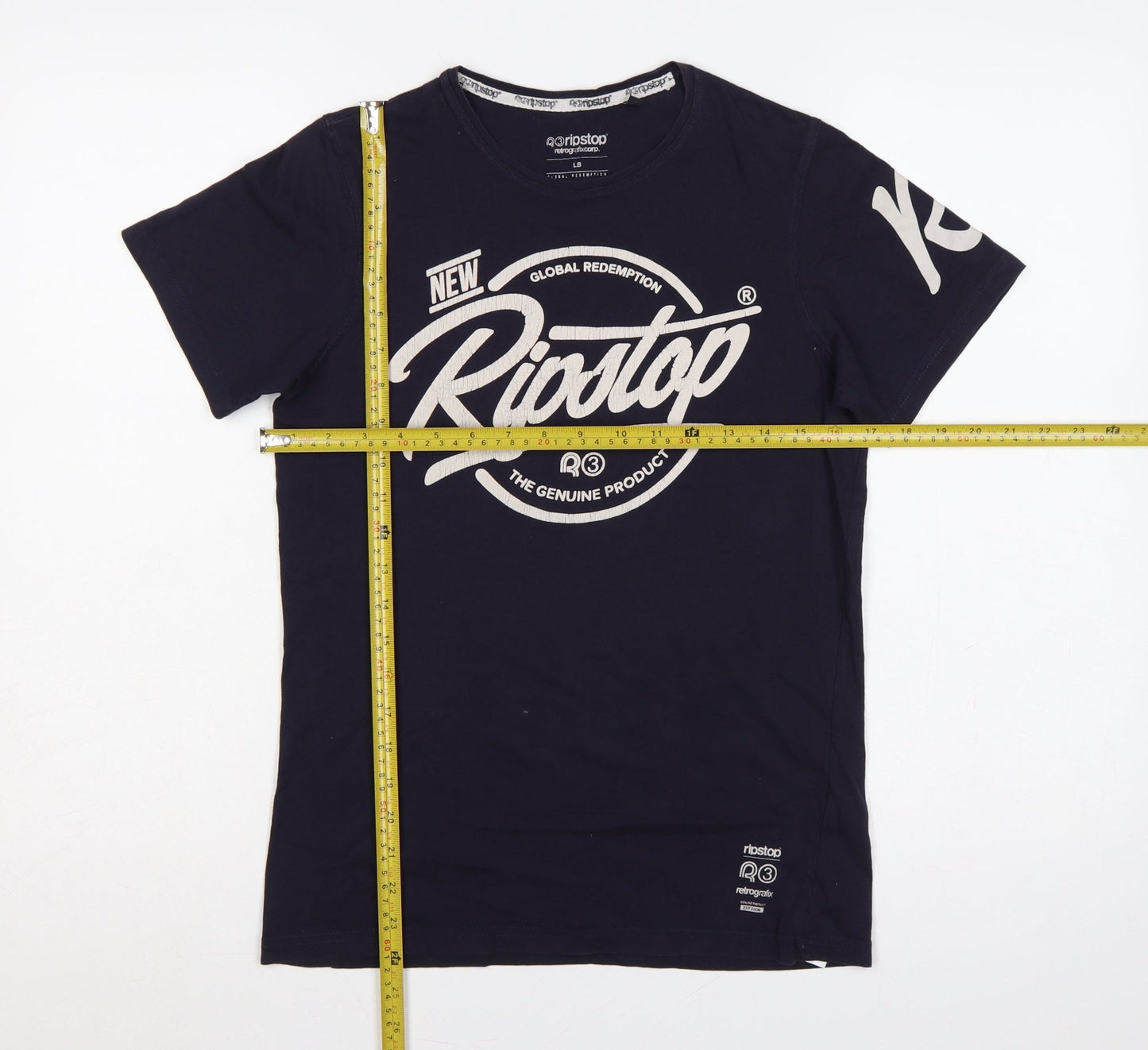 Ripstop Boys Blue 12-13 Years Basic Graphic Logo Cotton T-Shirt