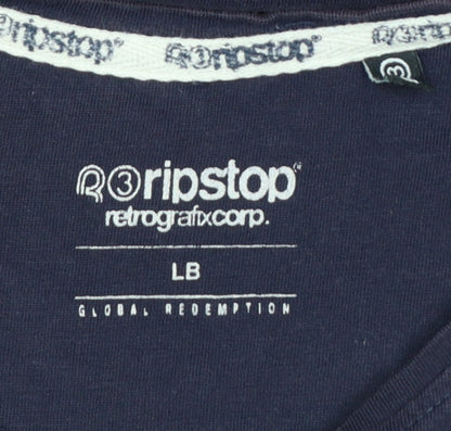 Ripstop Boys Blue 12-13 Years Basic Graphic Logo Cotton T-Shirt