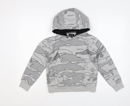Firetrap Boys Grey Camo Logo Pullover Hoodie 9-10 Years