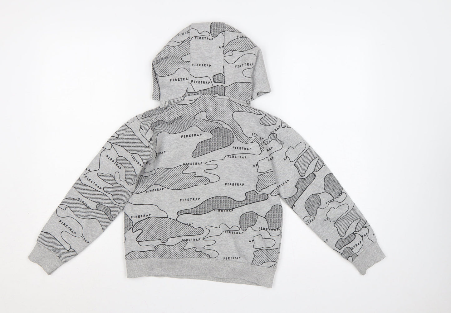 Firetrap Boys Grey Camo Logo Pullover Hoodie 9-10 Years