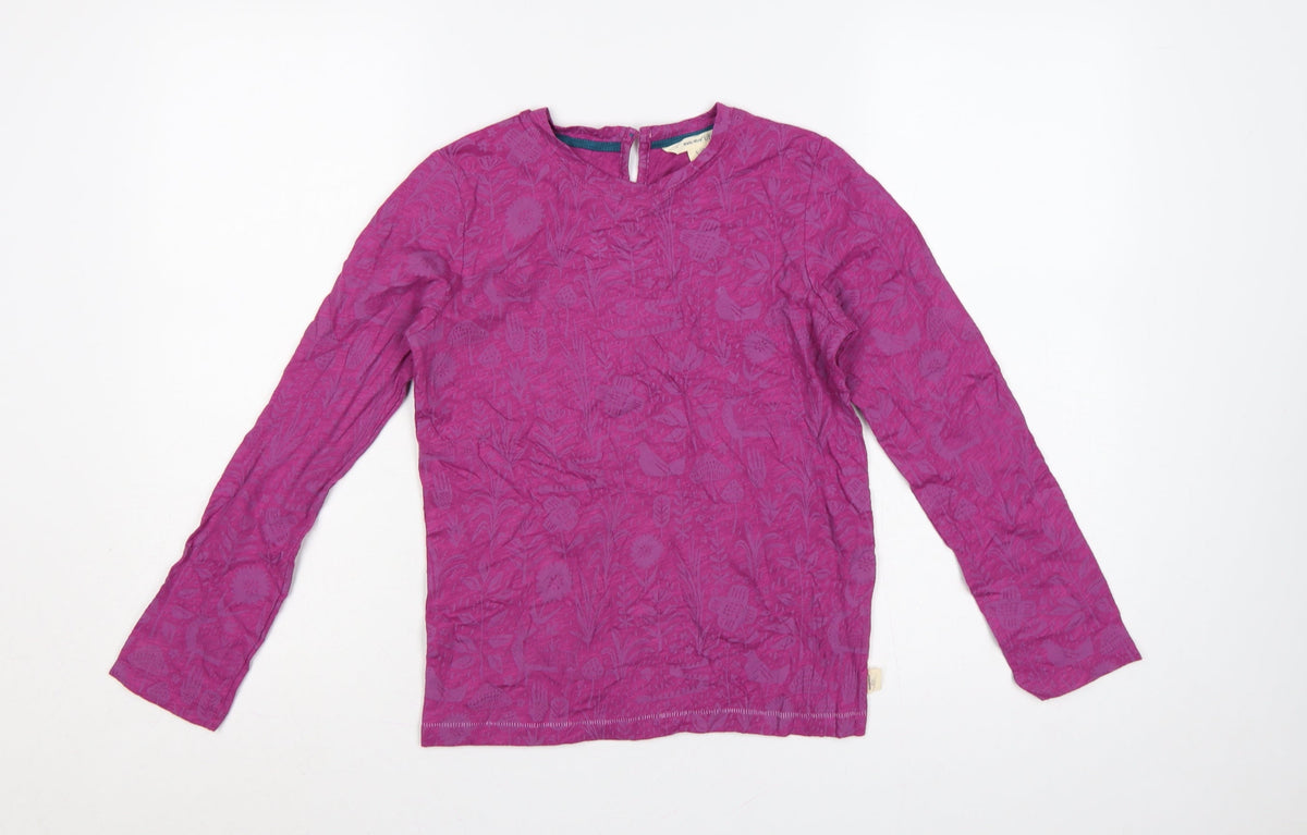 Additional front view of White Stuff girls’ pink 9-10 years floral animal long sleeve t-shirt