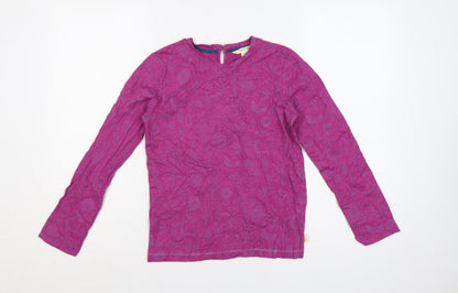 Additional front view of White Stuff girls’ pink 9-10 years floral animal long sleeve t-shirt