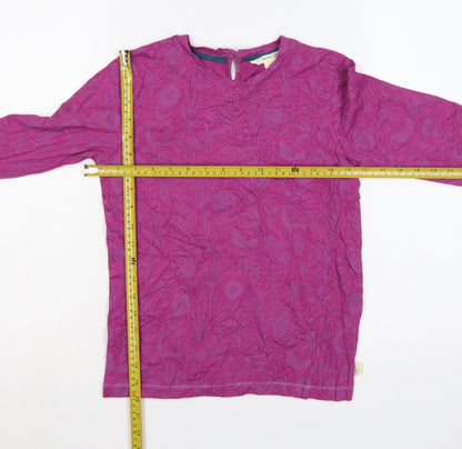 Back view of White Stuff girls’ pink 9-10 years floral animal long sleeve t-shirt
