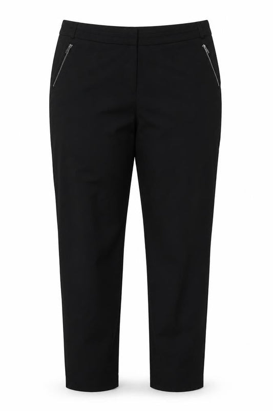 Wallis Women Black UK 16 Tapered Tailored Zip Pocket Trousers