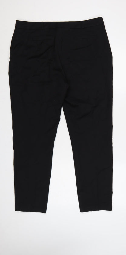 Wallis Women Black UK 16 Tapered Tailored Zip Pocket Trousers