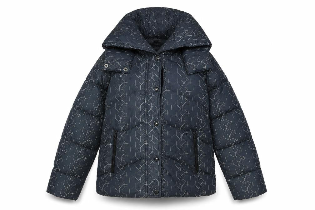 Nike Women’s Blue M Hooded Quilted Down Puffer Jacket