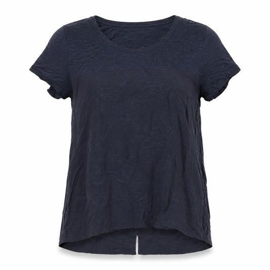 FOIL Women’s Blue S Layered Jersey Tunic Short Sleeve Blouse