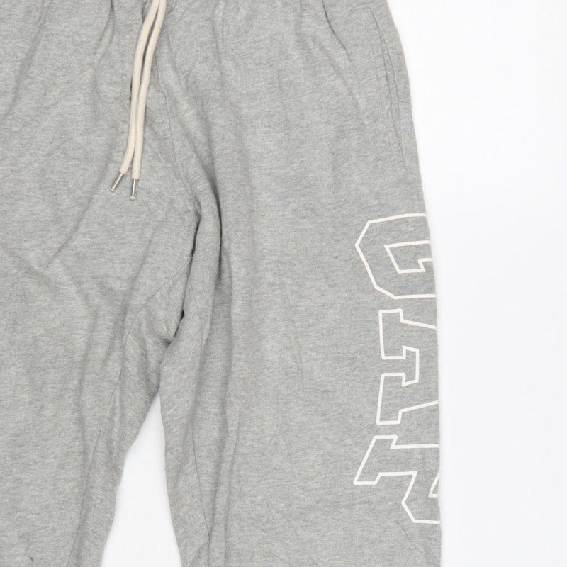 Gap Women Grey S Logo Jogger Sweatpants Elastic Waist Drawstring