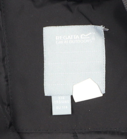Regatta Boys Black 5-6 Years Hooded Padded Waterproof Parka Jacket