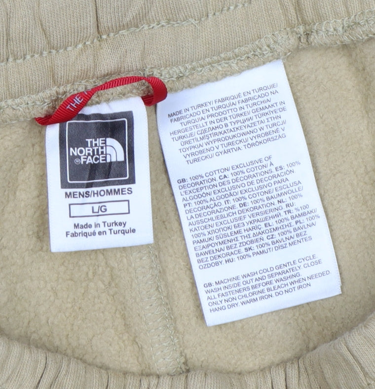 The North Face Men’s Beige L Cotton Fleece Jogger Trousers Logo