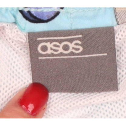 ASOS Men’s Blue M Toucan Print Drawstring Swim Shorts Mesh Lined