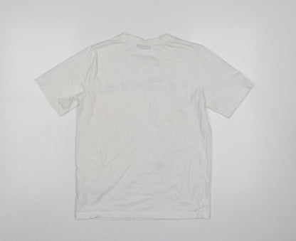 LMTD Women White S Friends Logo Jersey T-Shirt Short Sleeve
