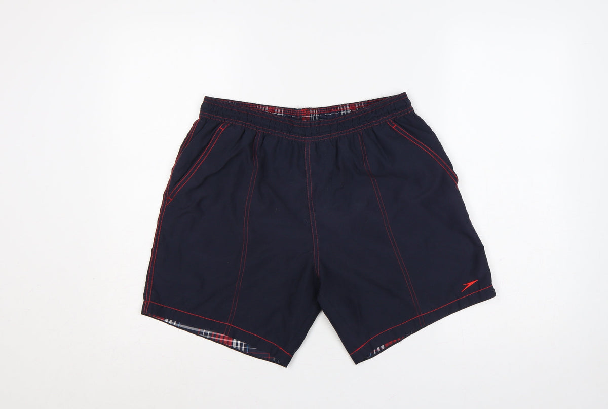 Speedo Men’s Blue L Swim Shorts Elastic Waist Pockets