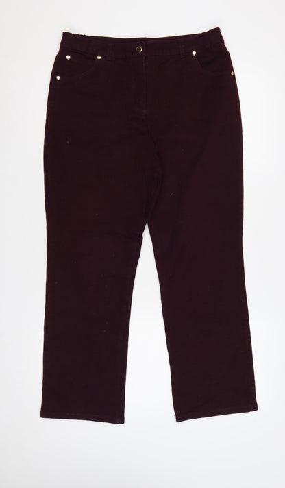Isle Women’s Purple Size 12 Bootcut Stretch Jeans Embroidered