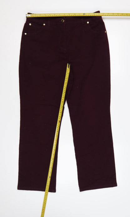 Isle Women’s Purple Size 12 Bootcut Stretch Jeans Embroidered