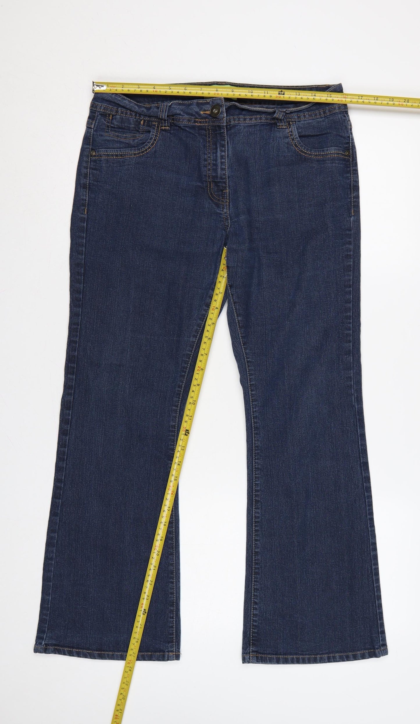 George Women’s Blue UK 14 Short Bootcut Stretch Denim Jeans