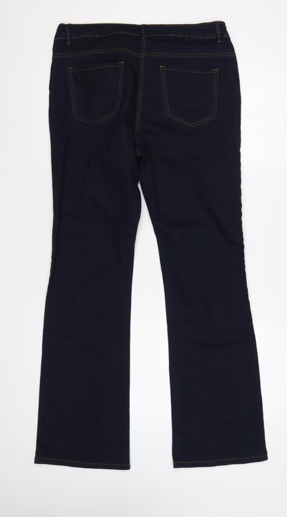 George Women’s Blue UK 14 Bootcut Stretch Dark Wash Jeans