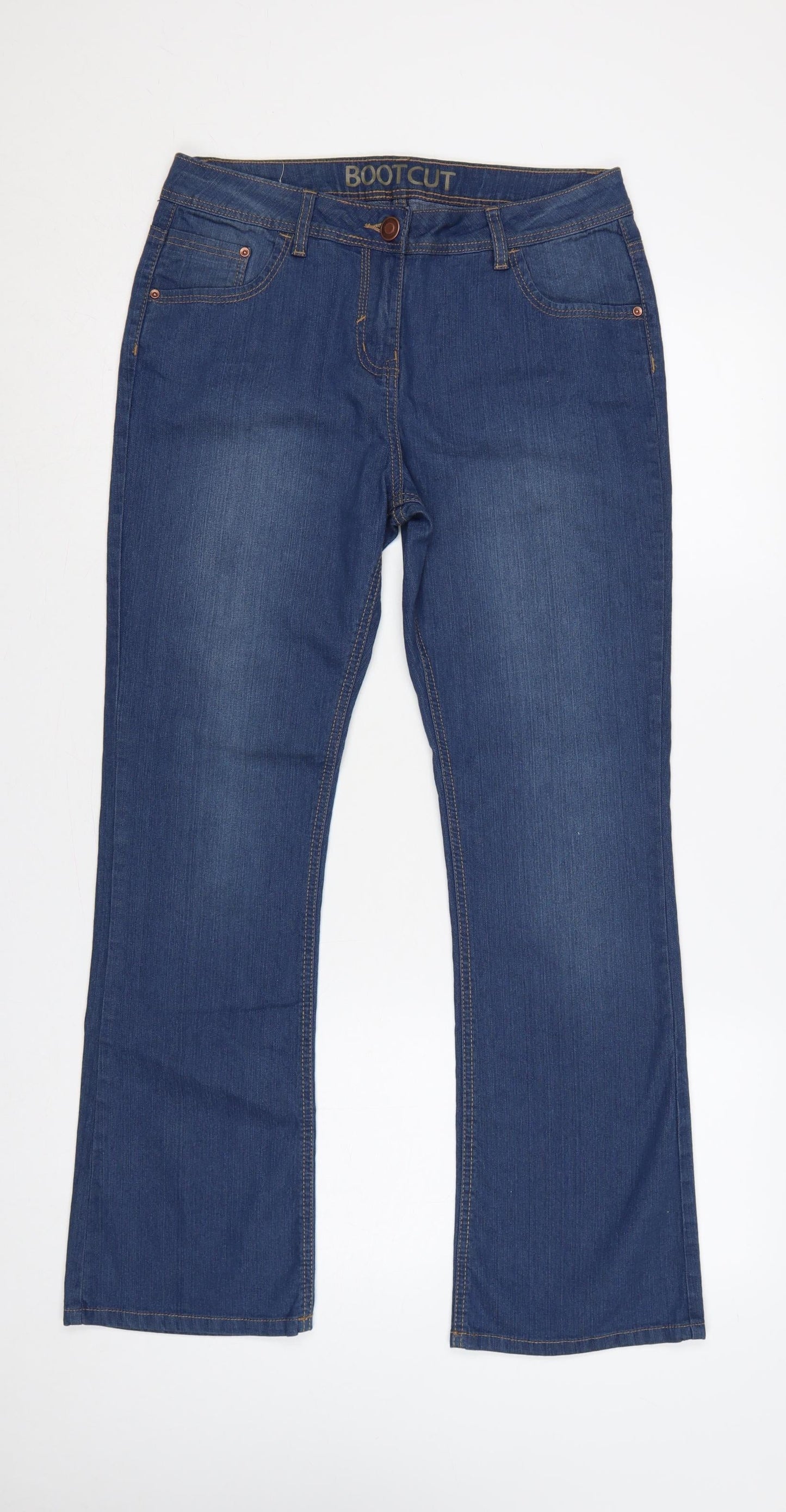 George Women’s Blue Bootcut Stretch Jeans UK 12 Short Length