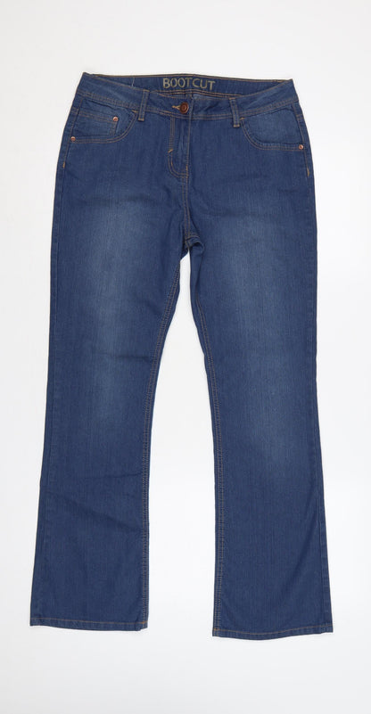 George Women’s Blue Bootcut Stretch Jeans UK 12 Short Length