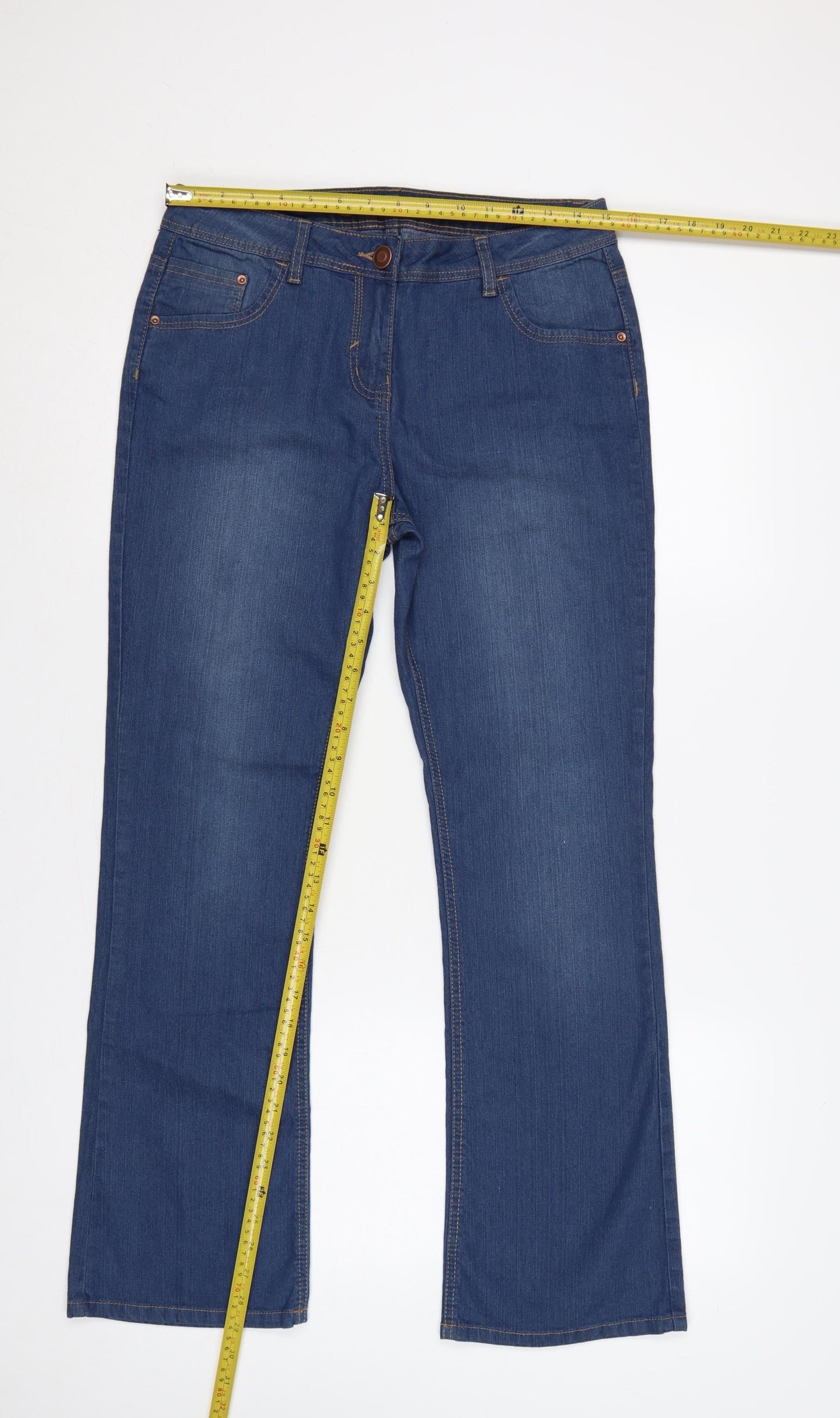 George Women’s Blue Bootcut Stretch Jeans UK 12 Short Length