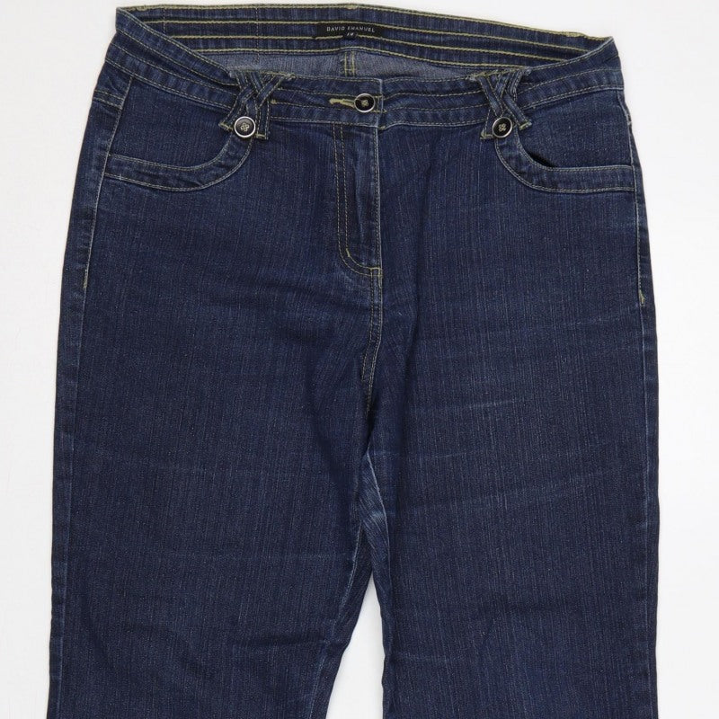 David Emanuel Women’s Blue Size 14 Dark Wash Bootcut Jeans
