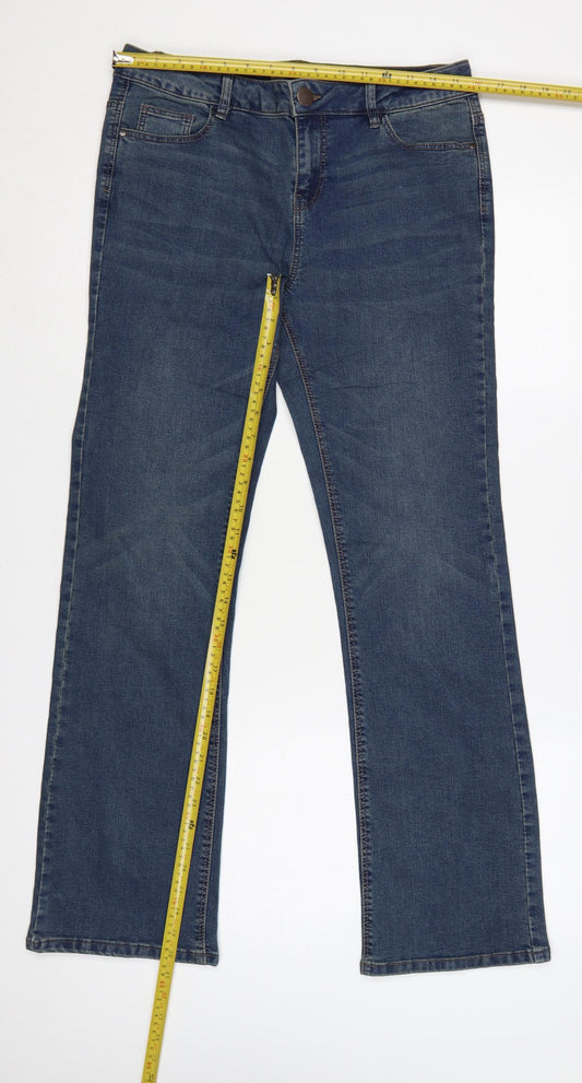 George Women’s Blue UK 12 Bootcut Mid Rise Stretch Jeans