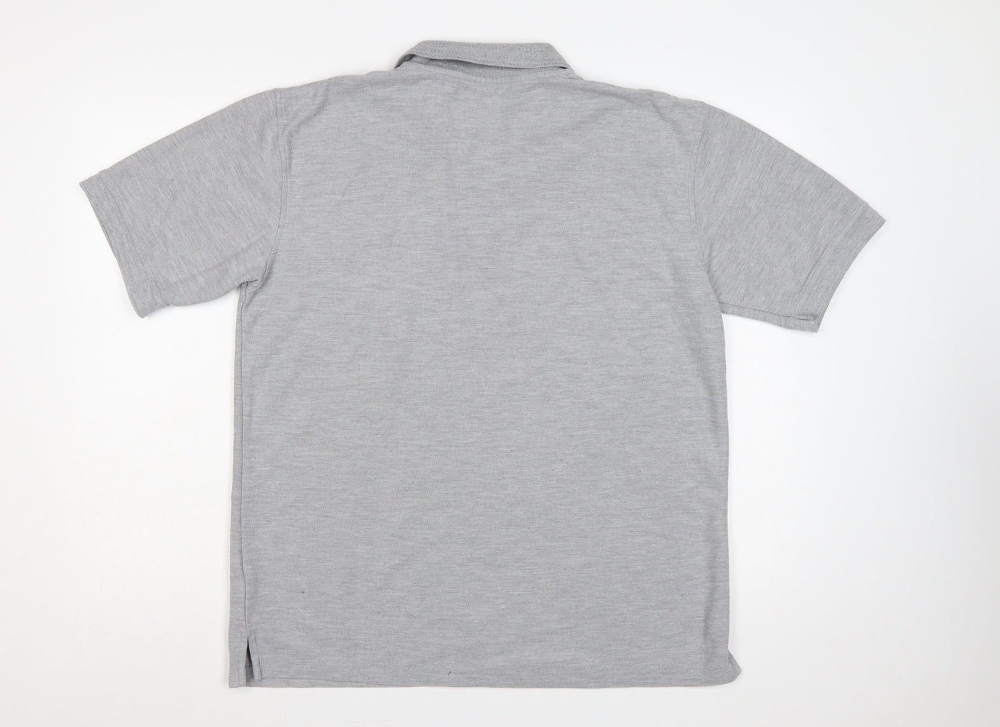 Slazenger Men's Grey L Short Sleeve Polo Shirt Logo Cotton Blend