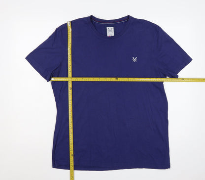 Crew Clothing Co. Men’s Blue Large Logo Crew Neck Cotton T-Shirt