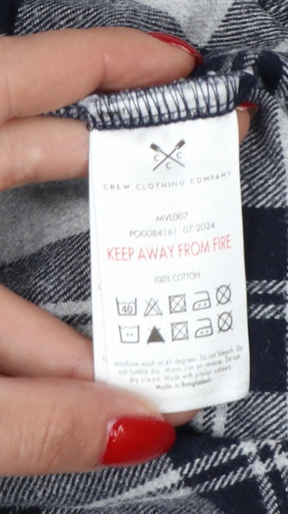 Crew Clothing Men Grey L Checked Cotton Pyjama Lounge Pants
