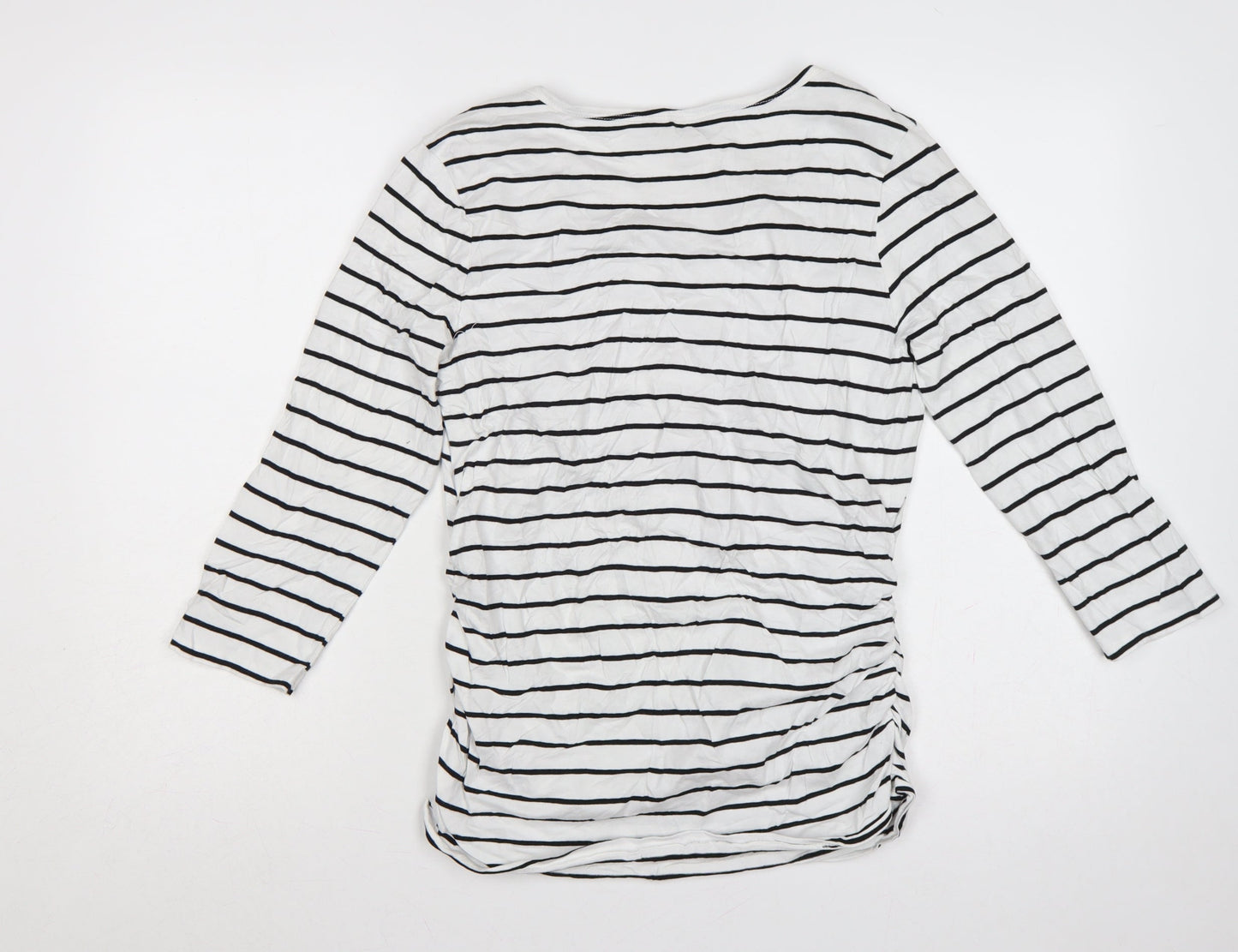 Blooming Marvellous Women White Stripe M Maternity Nursing Wrap Top