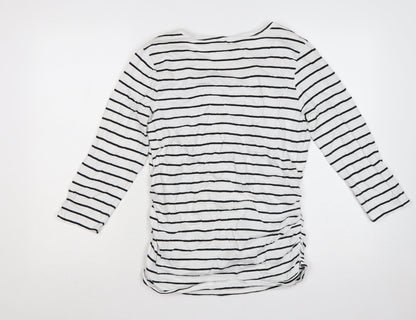 Blooming Marvellous Women White Stripe M Maternity Nursing Wrap Top